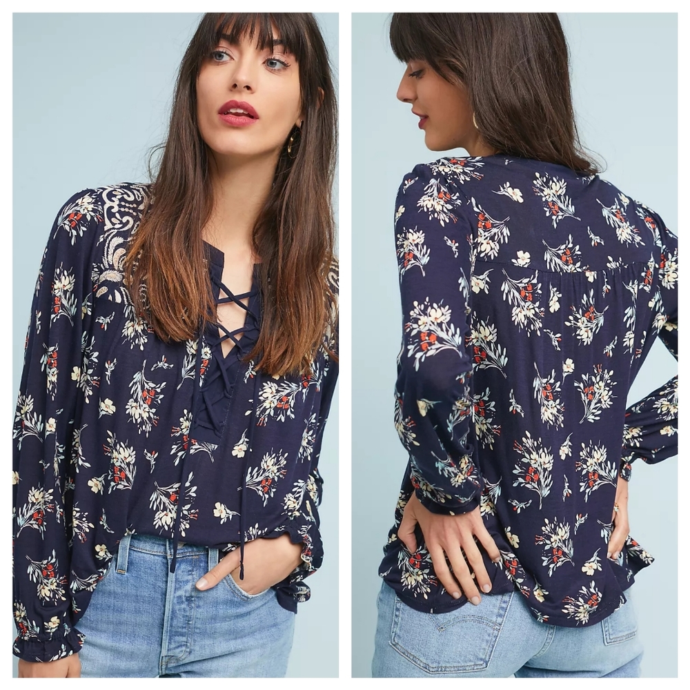 Anthropologie One September Sydney Floral Top
